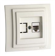 Розетка комп'ютерна (RJ45 CAT 6) , Mono Electric, LARISSA (білий)