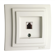 Розетка 1-а телефонна цифрова (623K CAT3), Mono Electric, LARISSA (крем)