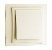 Вимикач одноклав., Mono Electric, LARISSA (крем)