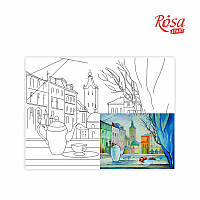 Полотно на картоні з контуром, Міста "Лівов", 30*40, бавовна, акрил, ROSA START
