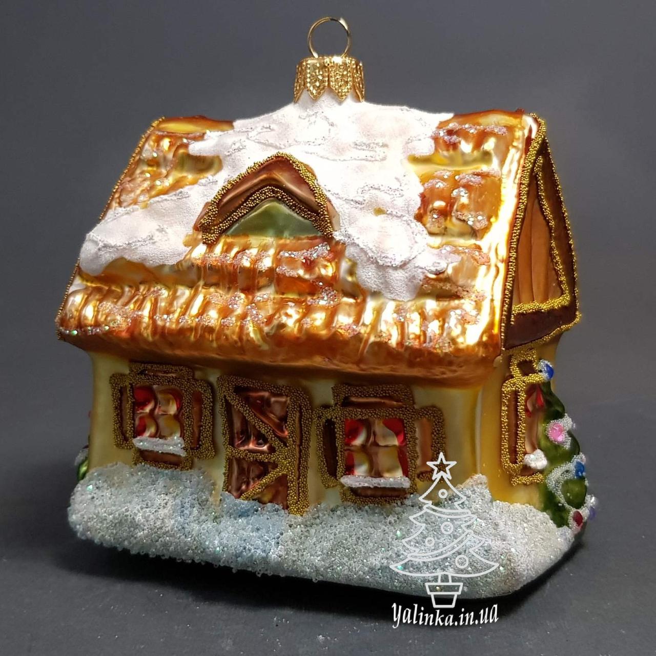 Скляна ялинкова іграшка Будиночок в снігу Irena