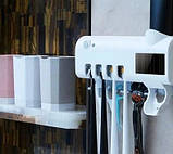 Диспенсер для зубної пасти | тримач зубних щіток із дозатором Toothbrush sterilizer | УФ-стерилізатор щіток, фото 8