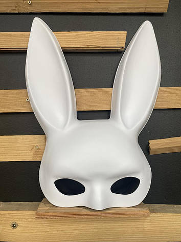Милые уши зайца, Маска кролика PlayBoy, белая матовая 38см!, фото 2