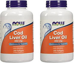 Масло печінки тріски NOW Cod Liver Oil 250 гел капс Жирні кислоти, фото 3