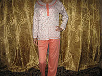 Пижама женская оранжевый цветочный принт 100% хлопок размер М (46) антиаллергенна