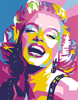 Набір-стандарт, картина за номерами, "Мерілін Монро" 35х45 см, ROSA START