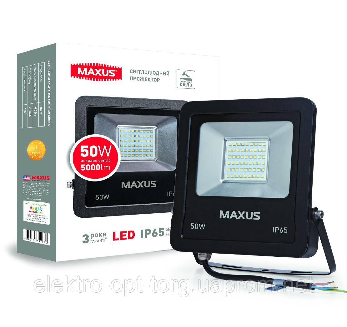 Світлодіодний прожектор MAXUS 50W, 5000K