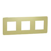 Рамка 3-постова зелене яблуко /бежевий Unica New Studio Color Schneider Electric NU280612