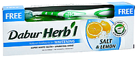 Зубная паста Dabur Herb'l "Отбеливающая. Соль и лимон" (150г.) + зубная щетка