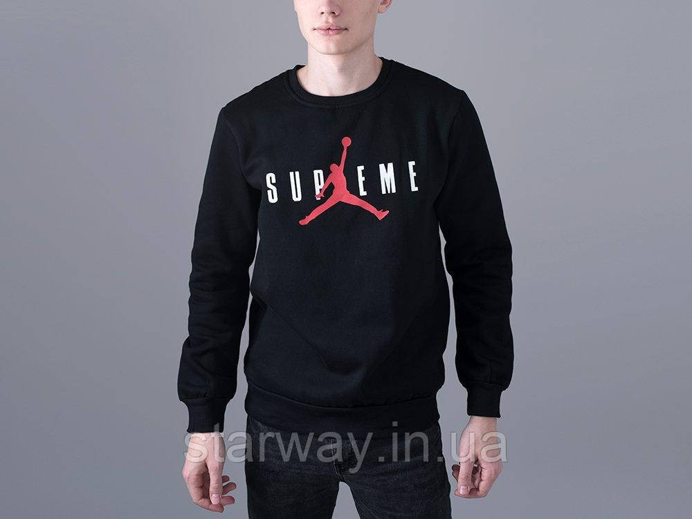 Чорний світшот supreme jordan | кофта з логотипом супрім джордан