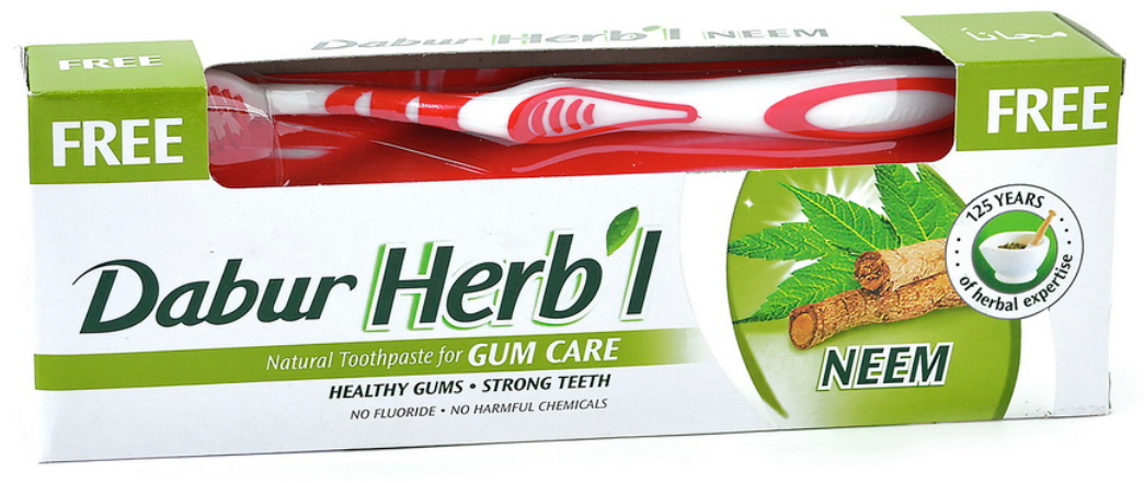 Зубна паста Dabur Herb'l "Neem" (150г.) + зубна щітка