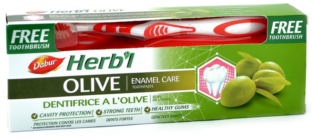 Зубна паста Dabur Herb'l "Оливка" (150 г.) + зубна щітка