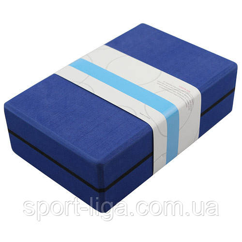 Блок для йоги YBGood 23*15*7,5 см синій