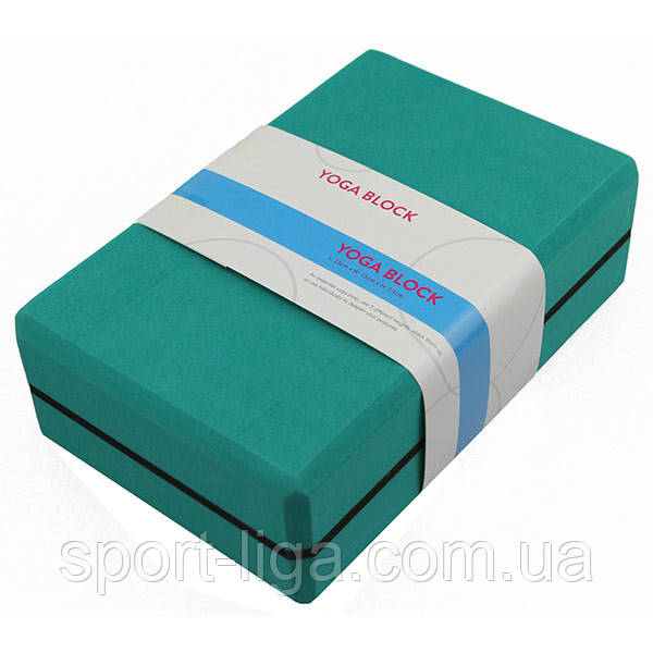 Блок для йоги YBGood 23*15*7,5 см морська хвиля