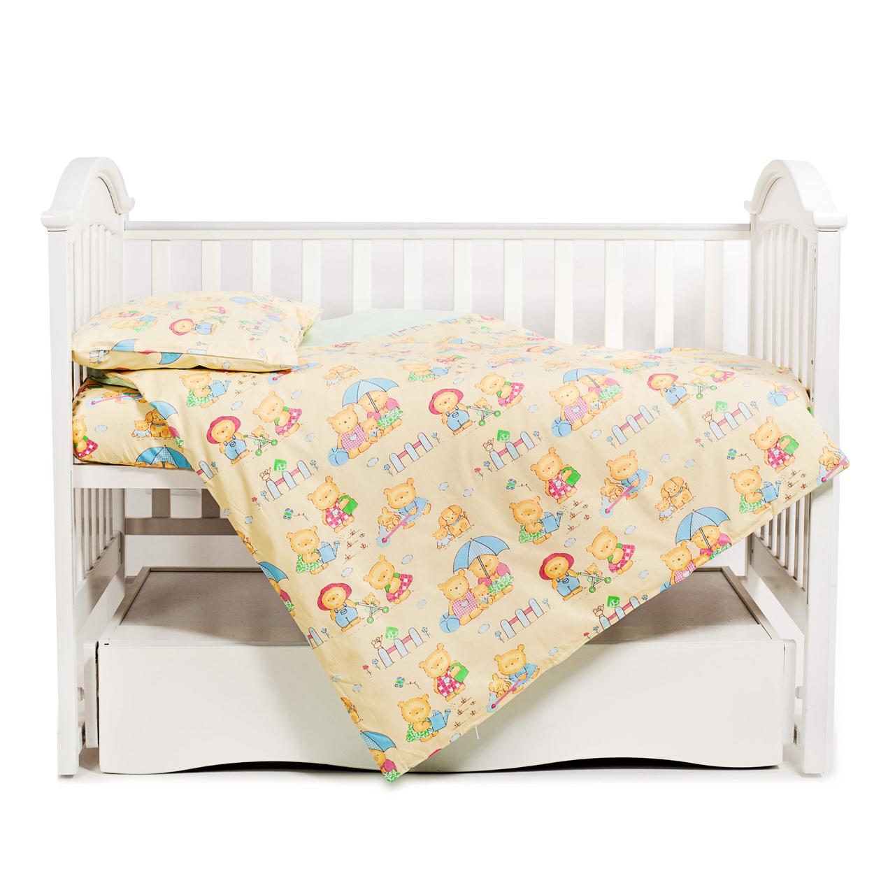 Змінна постіль 3 ел Twins Comfort 3051-C-014, Пухнасті ведмедики жовті, жовтий