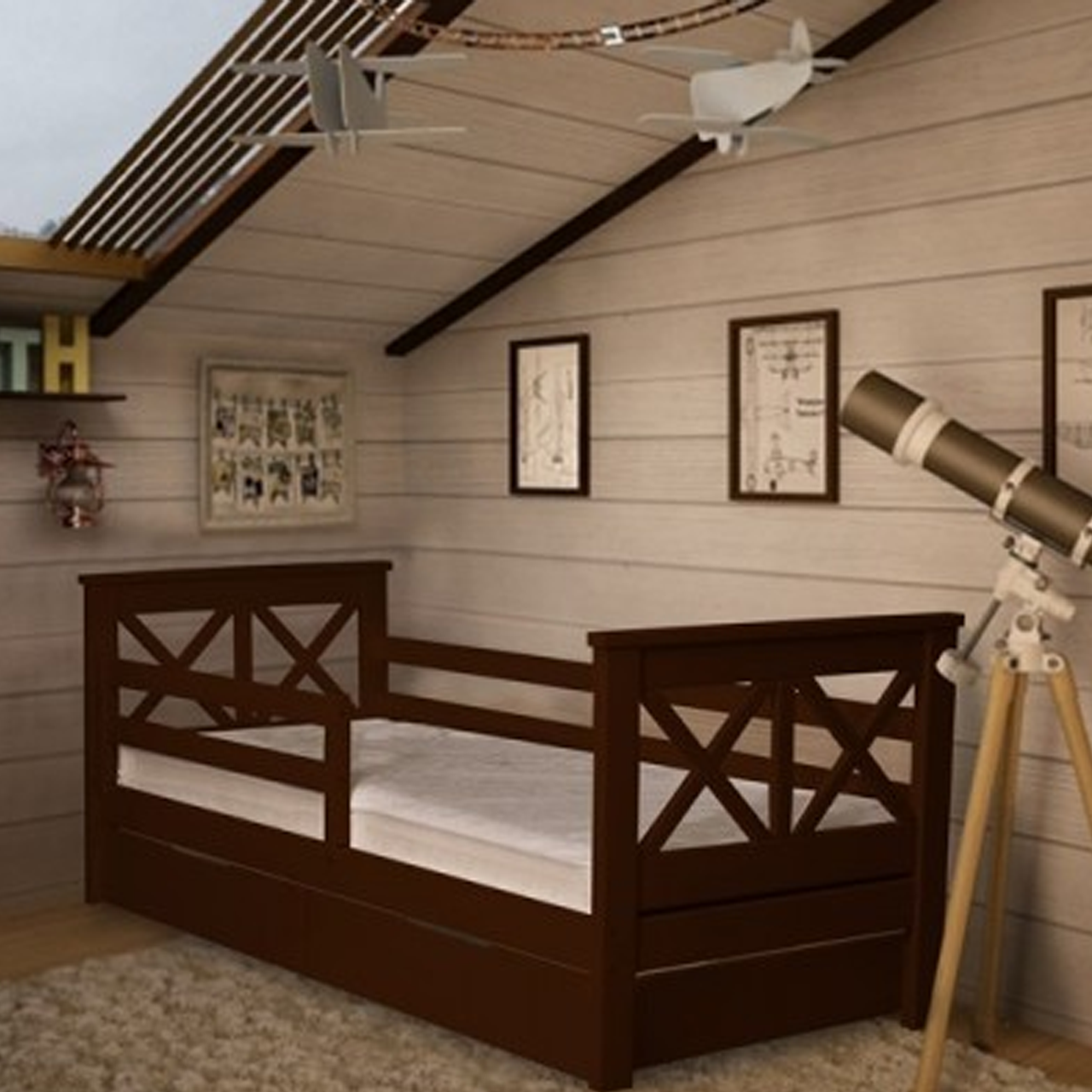 Ліжко дитяче дерев'яне Ліззі (масив бука) 900х1900