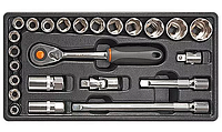 Набор головок 1/2" с трещоткой 24 шт в ложементе NEO 84-270 Set-Tools