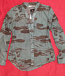 Тонка котонова блузка 100% бавовна мілітарі, фото 3