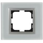Рамка 4-а, Mono Electric, STYLE GLASS (біле скло)