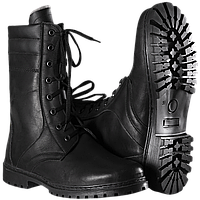 Ботинки Берцы НАТО зимние кожа + натуральный мех цвет черный
