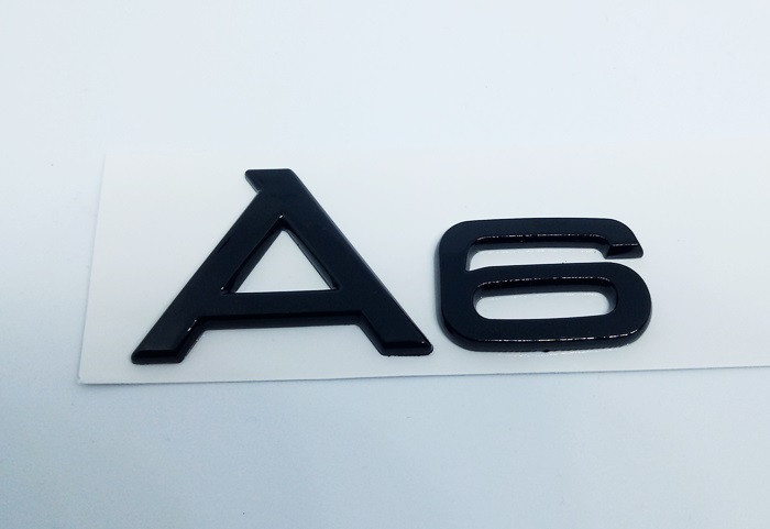 Емблема шильдик A6 чорна на кришку багажника AUDI