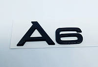 Эмблема шильдик A6 черная на крышку багажника AUDI