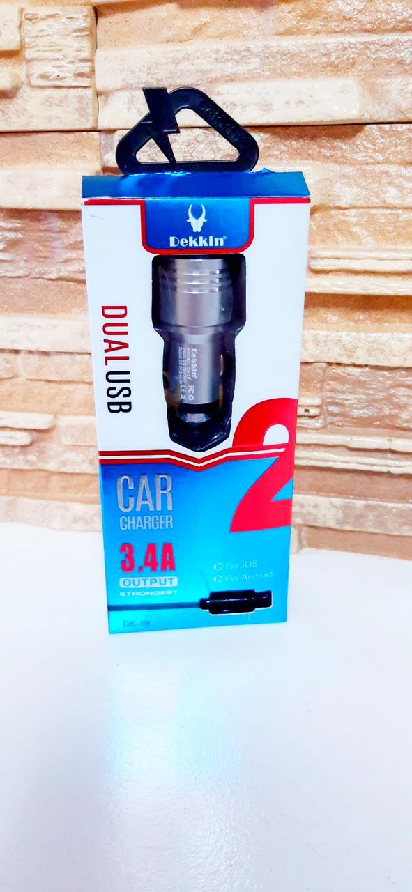 Автомобільний адаптер DEKKIN 2 USB адаптер автомобильный в прикуриватель
