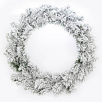 Новорічний декоративний засніжений вінок "Різдвяний", Ø 17,5 см