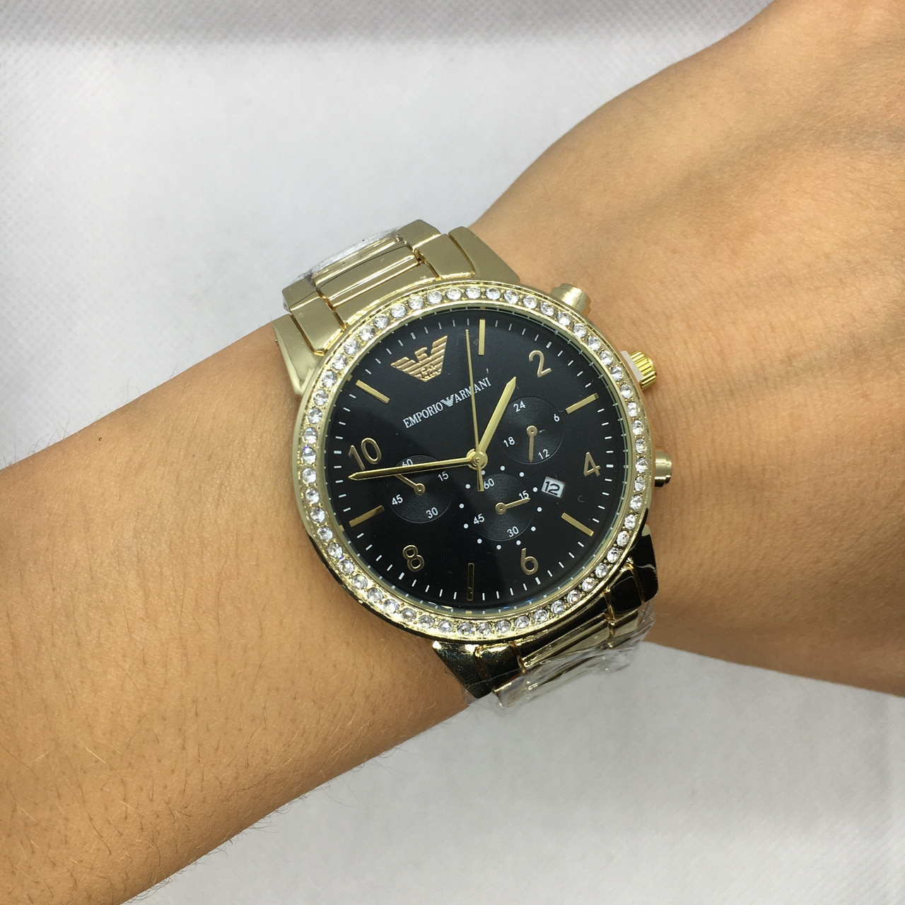Женские наручные часы Emporio Armani (Эмпорио Армани), золото с черным циферблатом ( код: IBW493YB ) - фото 5 - id-p1268608478