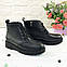 Черевики жіночі на товстій підошві. Колір чорний, фото 3