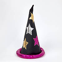 Карнавальная шляпа "Волшебника" головной убор для костюма, шляпа со звездами Розовый