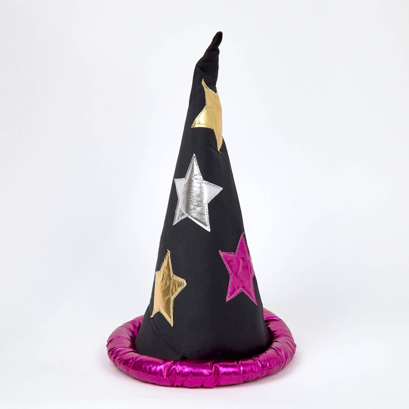 Карнавальная шляпа "Волшебника" головной убор для костюма, шляпа со звездами Розовый - фото 1 - id-p1268671249