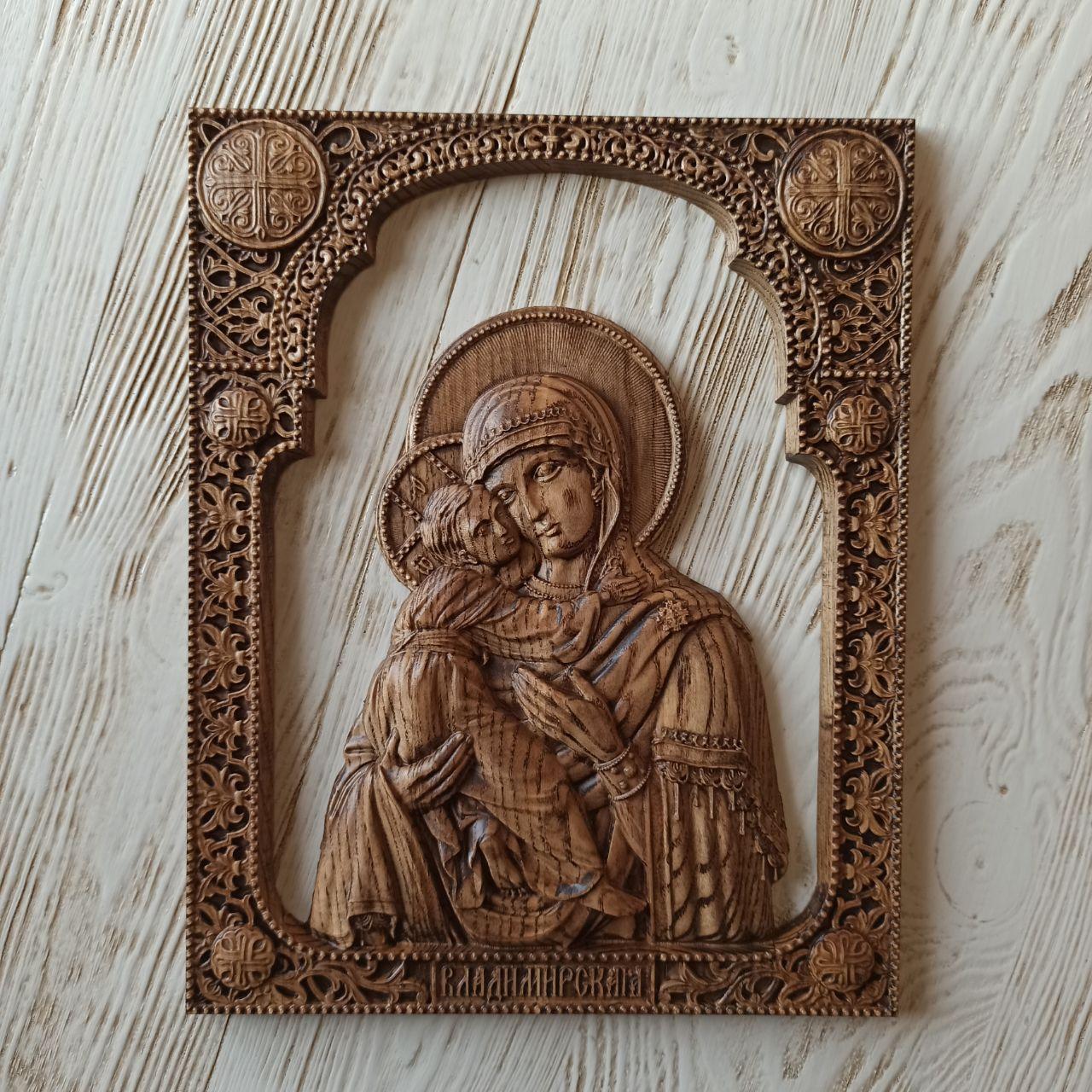 Ікона, різьблена з дерева. Володимирської Божої Матері (3)