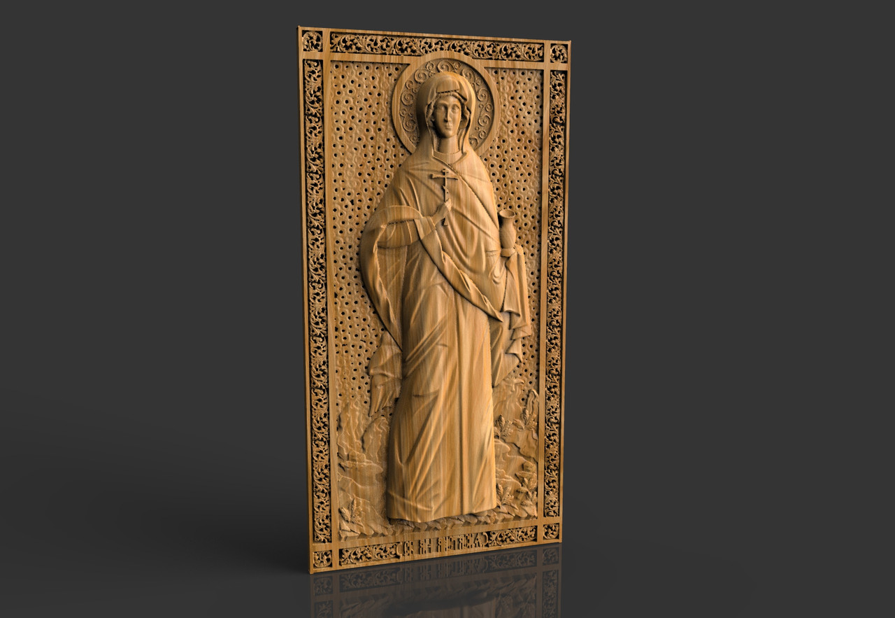 Мучениця Анастасія Римська, ікона, різьблена з дерева