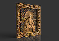 Іменна ікона Святий князь Олег, різьблена з дерева 2