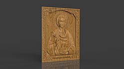 Ікона Святий Пантелеймон Цілитель, різьблена з дерева