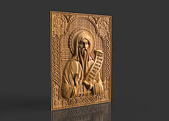 Преподобний Микита Стовпник Переяславський, ікона, різьблена з дерева