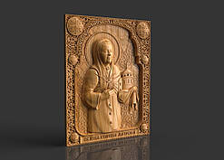 Матрона Свята Блаженна Московська,Ікона, різьблена з дерева 2