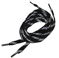 Шнурки для взуття плоскі 120см 36пар/уп Строкатий Чорний