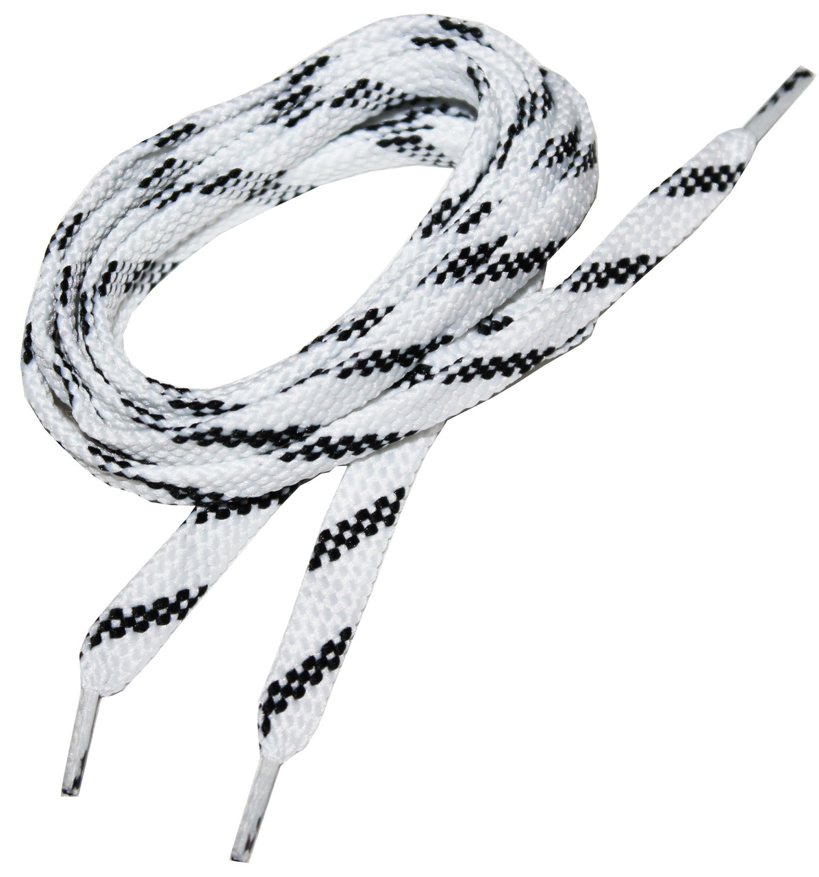 Шнурки для взуття плоскі 120см 36пар/уп Строкатий Білий