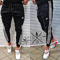 Спортивные штаны зимние мужские до -25*C Adidas черные брюки теплые на флисе Адидас