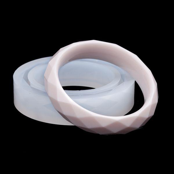 Силіконовий молд, форма, Браслет гранований широкий, 56 мм/ 19 мм, фото 1