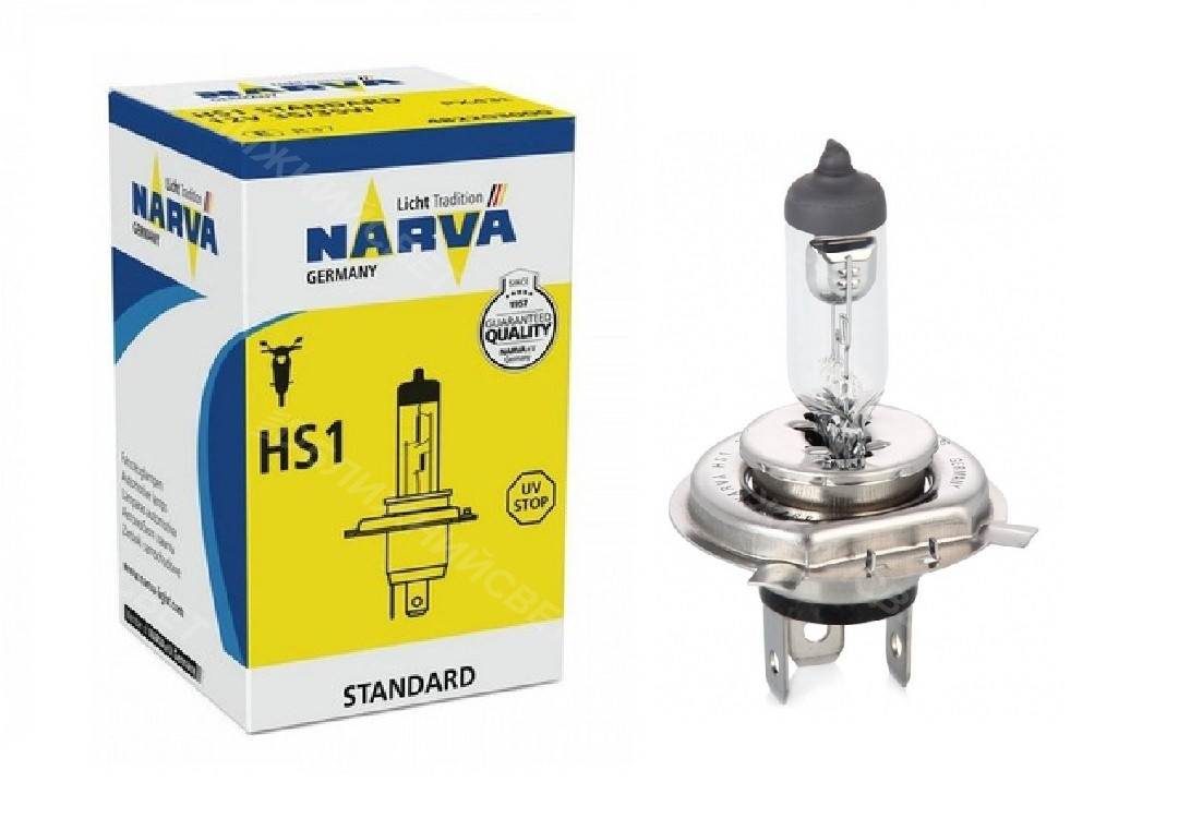Лампа головного света мото HS1 / PX43t 35/35W 12V NARVA 48220 оригинал ...