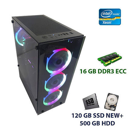 1st Player Rainbow V2-A-R1 (Color LED) Tower NEW / Intel Xeon E5-2640 (6 (12) ядер по 2.5 - 3.0 GHz) / 24 GB, фото 1