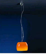 Pendant of 1L E27 60W orange gloss shade