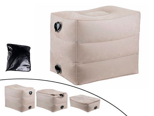Подушка надувна для подорожей 3 рівня пуфік під ноги + гермомешок