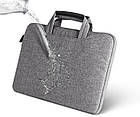 Сумка для ноутбука з діагоналлю до 16" Laptop Sleeve текстильна темно-сіра, фото 4