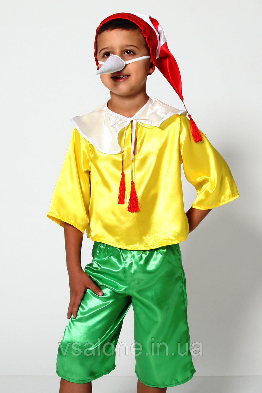 Дитячий карнавальний костюм для хлопчика Буратино No1