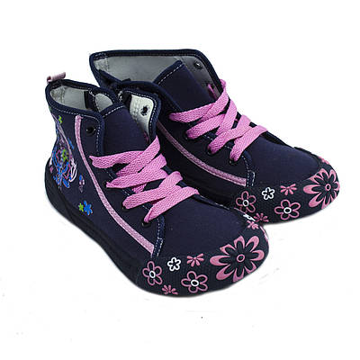 Кеди дитячі для дівчинки "Ромашки" Синій W32 34