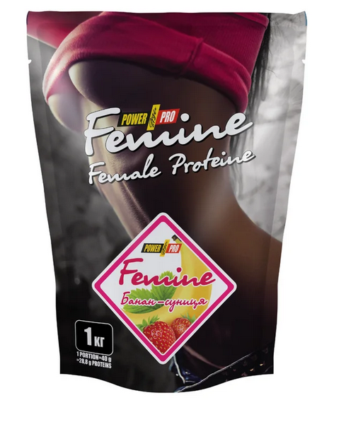 Протеїн Power Pro Protein Femine банан-суниця 1 кг